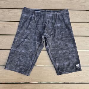 TYR Durafast Solid Black Sandblasted Drawstring  Swim Jammer Size 32 New No Tags